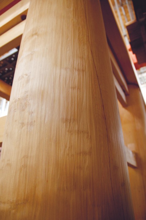 central pillar of a three-storied pagoda